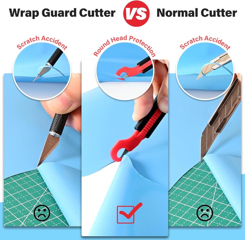 Gomake Vinyl Wrap Guard Cutter Knife Window Tinting Cutter Precision Automotive Safety Cutting Tool for Car Wrapping, Window Tinting,Decals,Signs, Wrap Film and Other Car Vinyl Cutting(W200) - Image 3